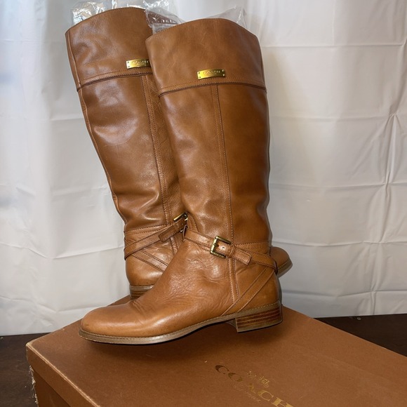 Coach Shoes - COACH New York "Micha Calf" Leather Women's Boots CINNAMON Style-A6848 Size‎ 9MB